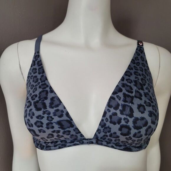 Incredible By Victoria's Secret Unlined Plunge Bra Black Leopard 32DD - Picture 2 of 10
